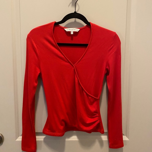 Cupcakes and Cashmere Red Long Sleeve Top - Picture 4 of 7